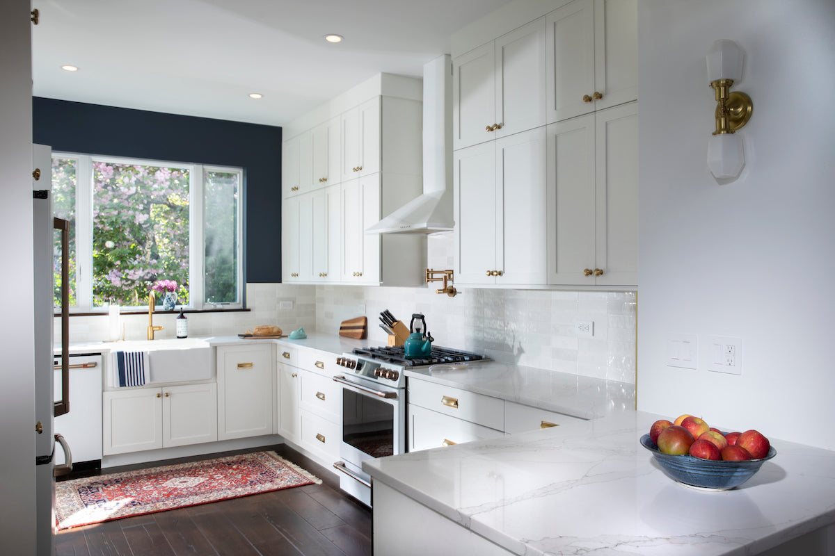 Solstice dark hardwood floors by Stuga in a Brooklyn kitchen