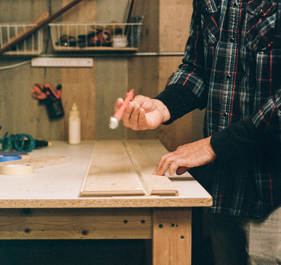 Stuga stair nosings being handmade by artisans in Austin, Texas