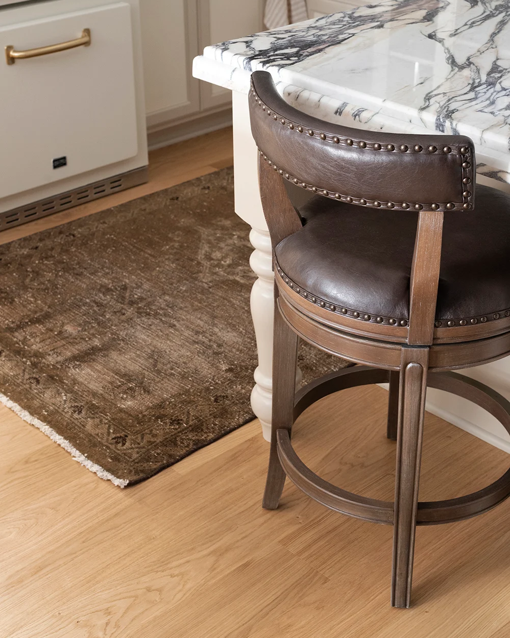 Stuga hardwood flooring installed in a basement kitchen