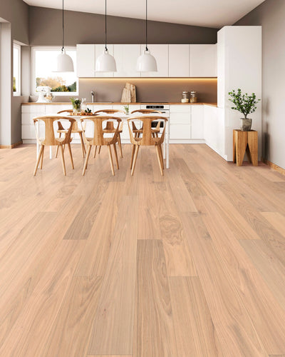 Giddy Up waterproof flooring blonde white oak by Stuga