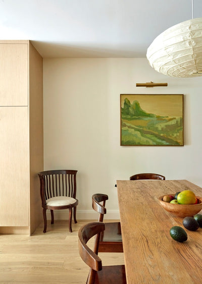 Modern engineered white oak flooring in a New York dining room