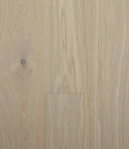 Overhead view of waterproof wood flooring by Stuga in a muted gray tone