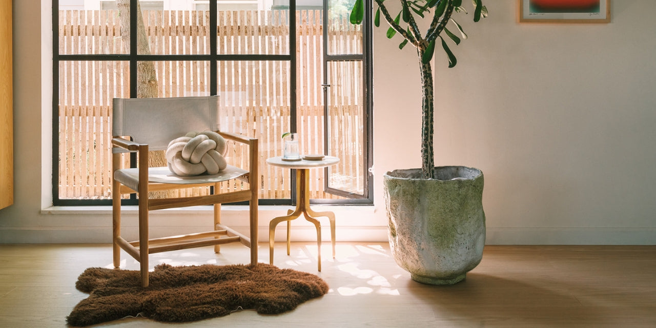 White oak flooring in a modern living room