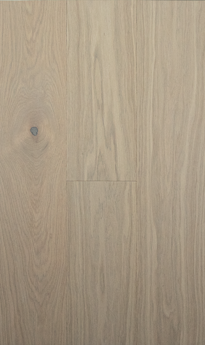 Overhead view of waterproof wood flooring by Stuga in a muted gray tone