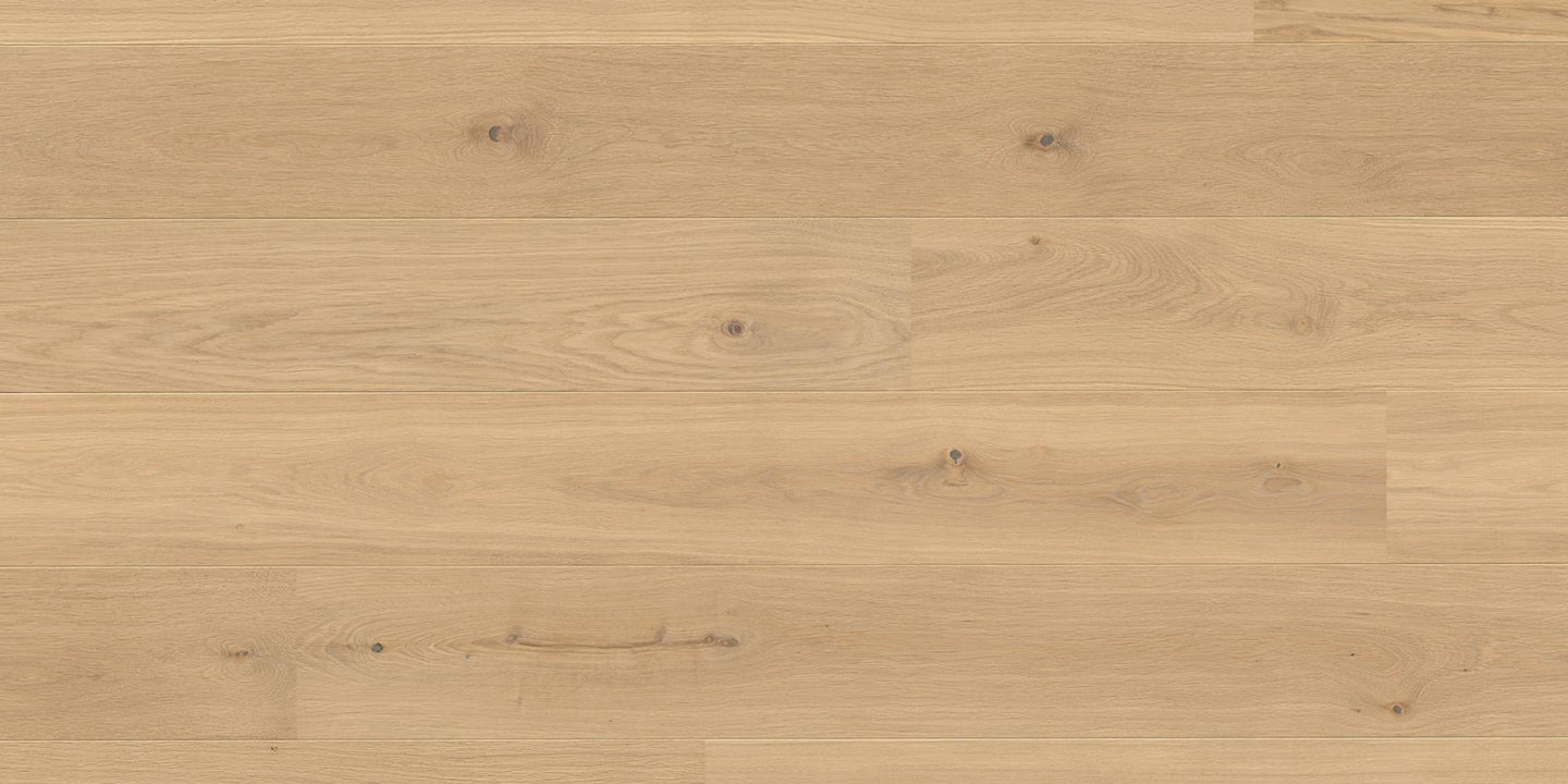 Lucia blonde warm white oak flooring by Stuga