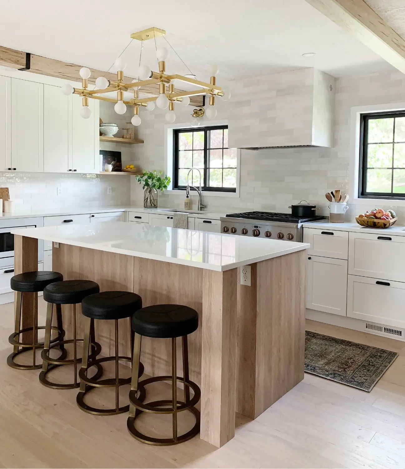 CLJ designed kitchen with Semihandmade cabinets and white oak flooring by Stuga