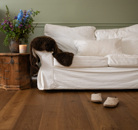 Terrace wide plank hardwood flooring in a bedroom