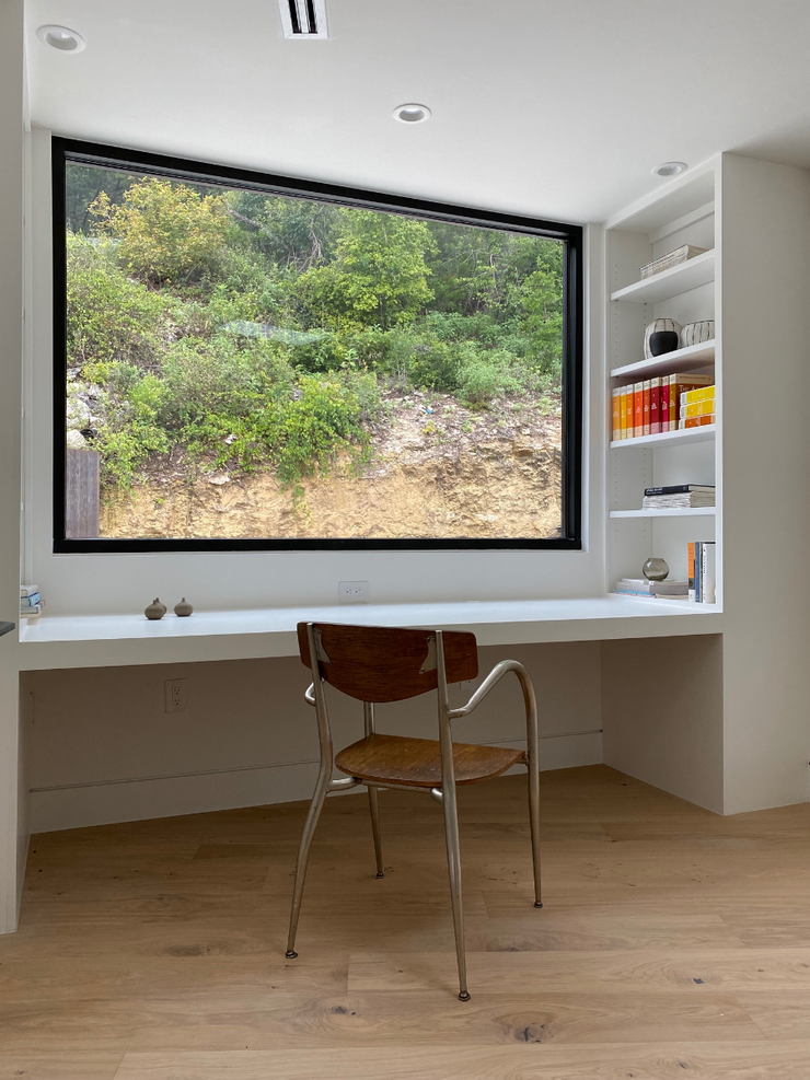 Desk space inspiration featuring greta stuga scandinavian hardwood flooring