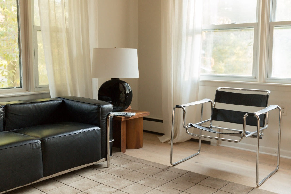 blonde hardwood little square by stuga flooring in modern living room