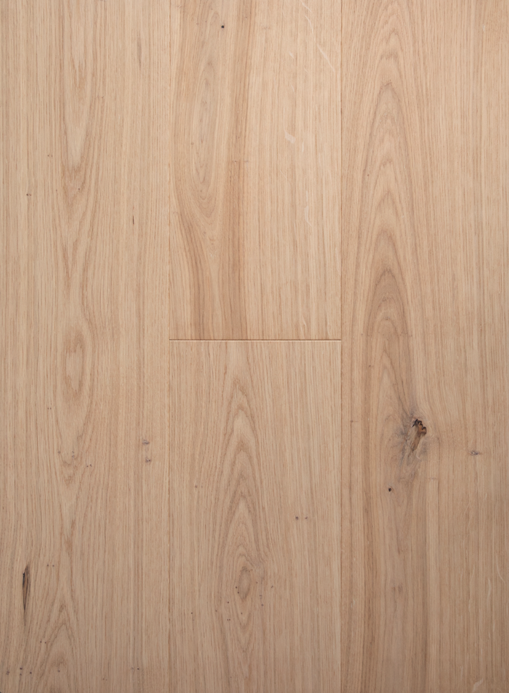 Greta wide plank white oak flooring by Stuga